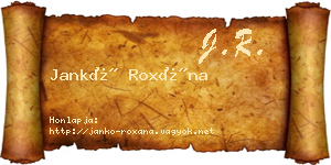 Jankó Roxána névjegykártya