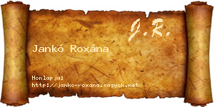 Jankó Roxána névjegykártya