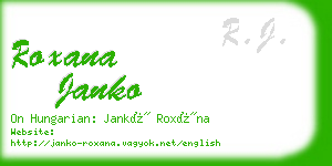 roxana janko business card